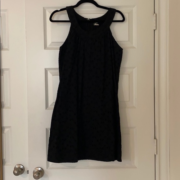 black cotton shift dress